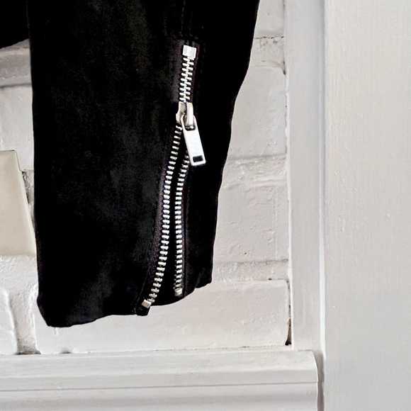 H&M Divided Suede Black Asymmetrical Zipper Jacket - Picture 2 of 3